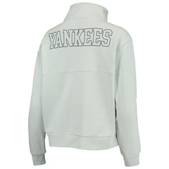 New York Yankees The Wild Collective Women's Two-Hit Quarter-Zip Pullover Top - Light Blue Pullover