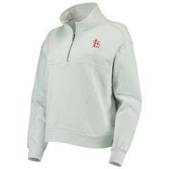 St. Louis Cardinals The Wild Collective Women's Two-Hit Quarter-Zip Pullover Top - Light Blue Pullover