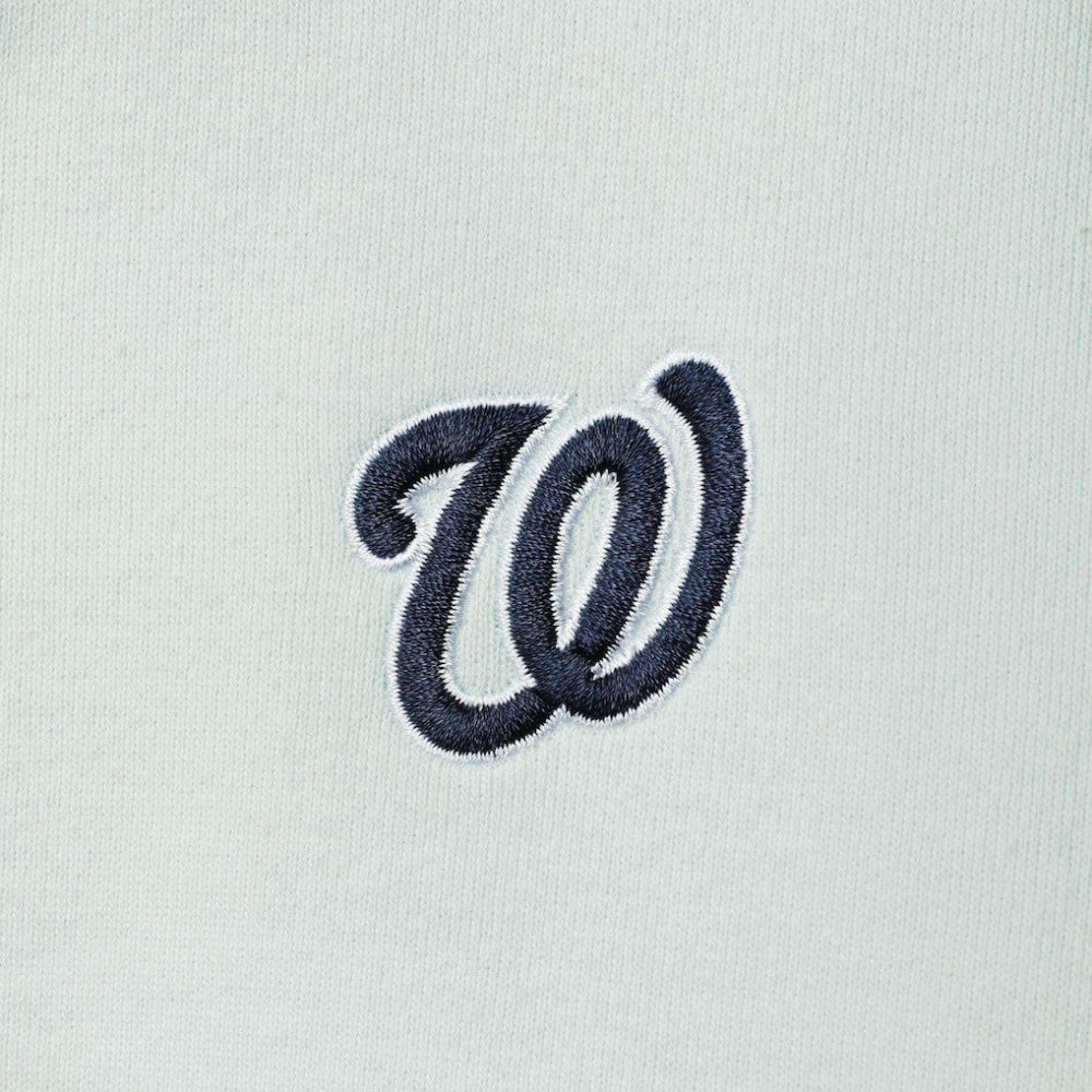 Washington Nationals The Wild Collective Women's Two-Hit Quarter-Zip Pullover Top - Light Blue Pullover