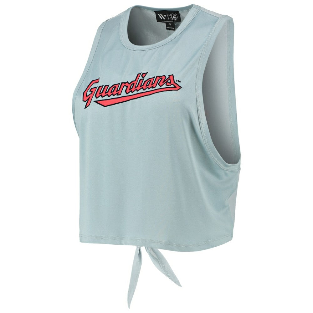 Cleveland Guardians The Wild Collective Women's Open Back Twist-Tie Tank Top - Light Blue Tanks