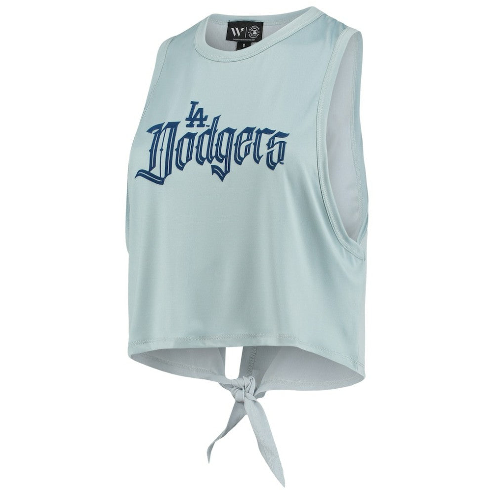 Los Angeles Dodgers The Wild Collective Women's Open Back Twist-Tie Tank Top - Light Blue Tanks