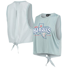 Texas Rangers The Wild Collective Women's Open Back Twist-Tie Tank Top - Light Blue Tanks