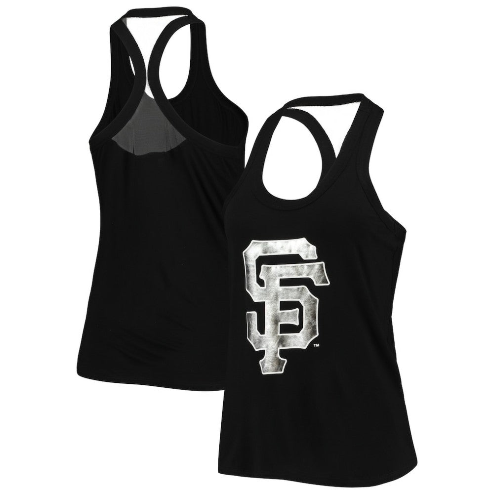 San Francisco Giants The Wild Collective Women's Tonal Athleisure Racerback Tank Top - Black Tanks