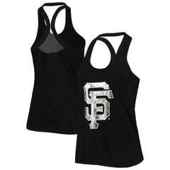 San Francisco Giants The Wild Collective Women's Tonal Athleisure Racerback Tank Top - Black Tanks