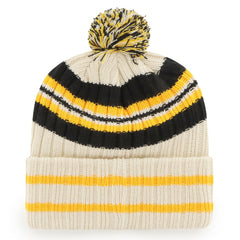 Pittsburgh Pirates '47 Home Patch Cuffed Knit Hat with Pom - Natural Hats