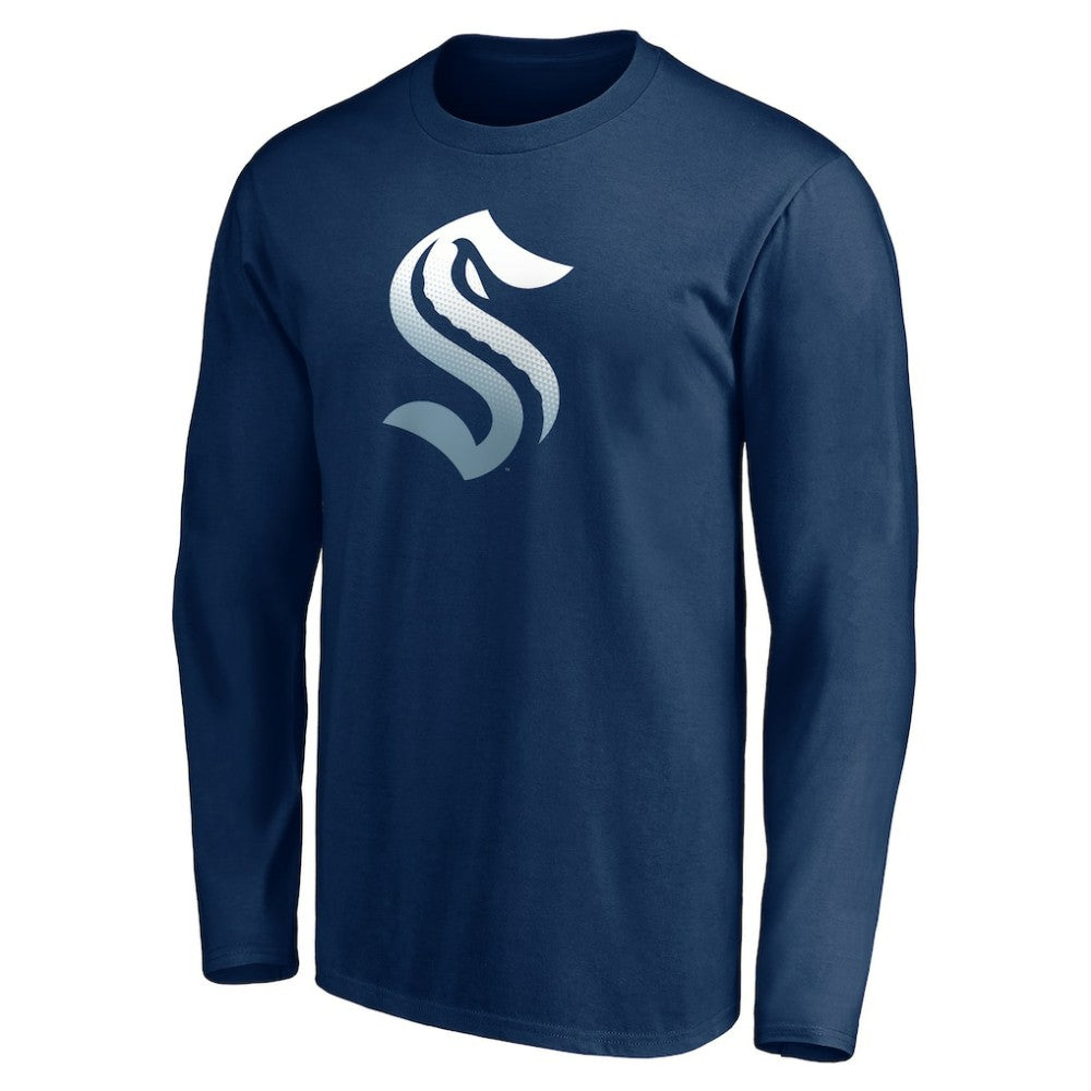 NHL Seattle Kraken Gradient Logo Long Sleeve T-Shirt - Deep Sea Blue