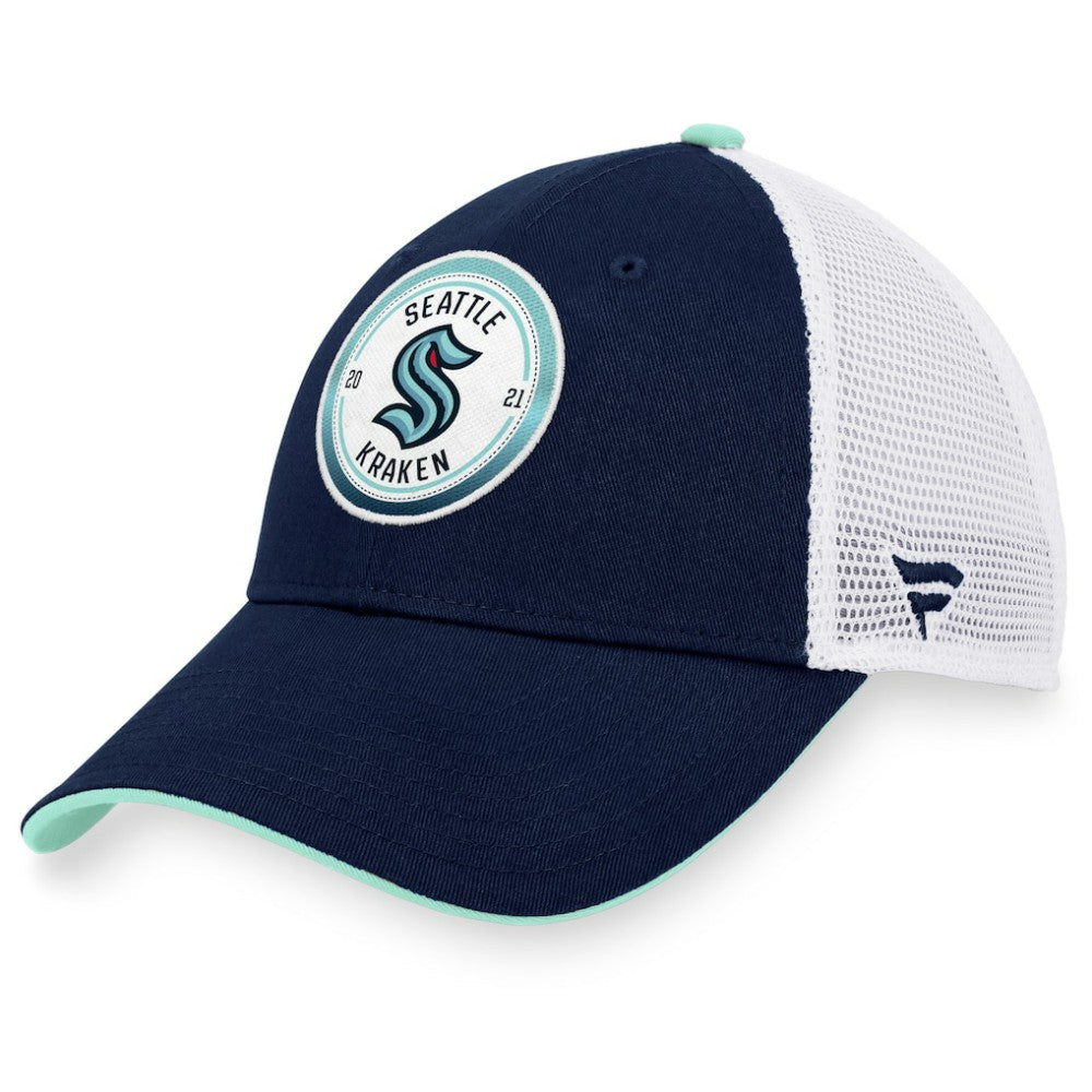 NHL Seattle Kraken Fanatics Iconic Gradient Trucker Snapback Hat - Deep Sea Blue/White