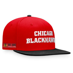 NHL Chicago Blackhawks Fanatics Iconic Color Blocked Snapback Hat - Red/Black