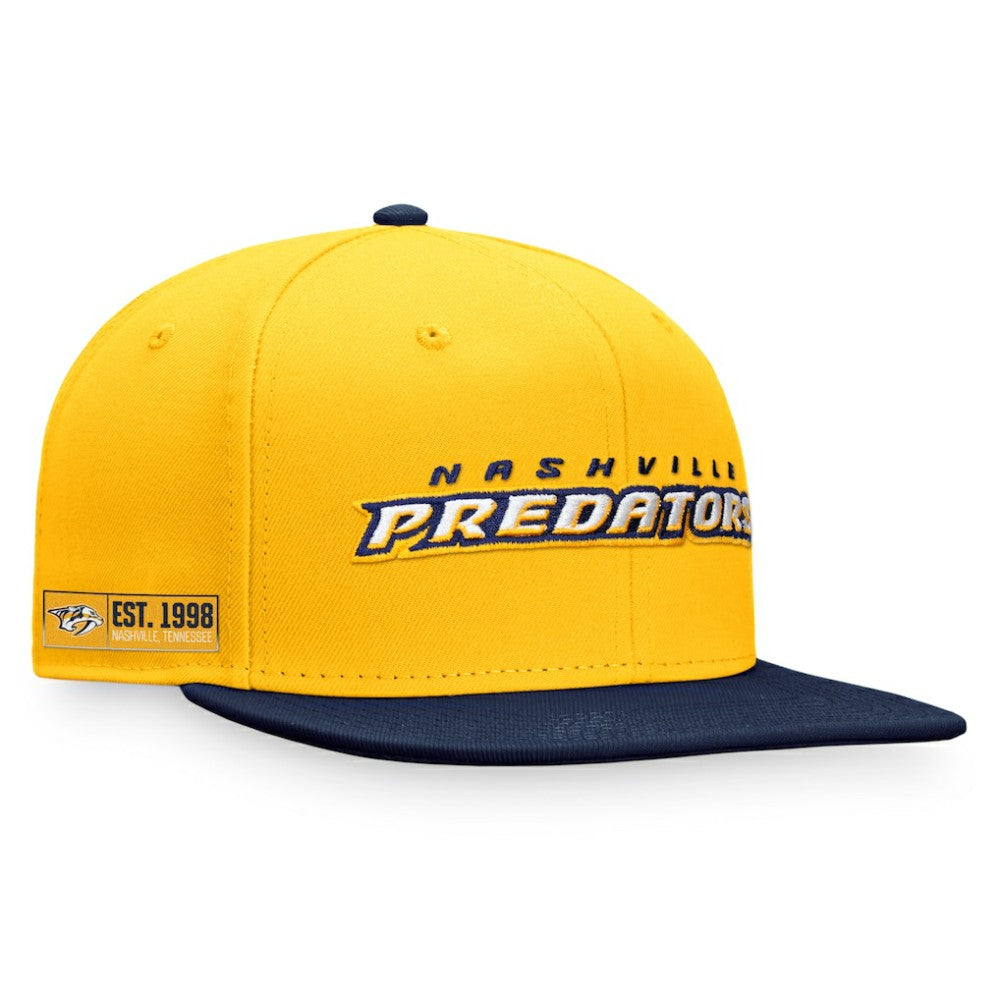 NHL Nashville Predators Fanatics Iconic Color Blocked Snapback Hat - Gold/Navy