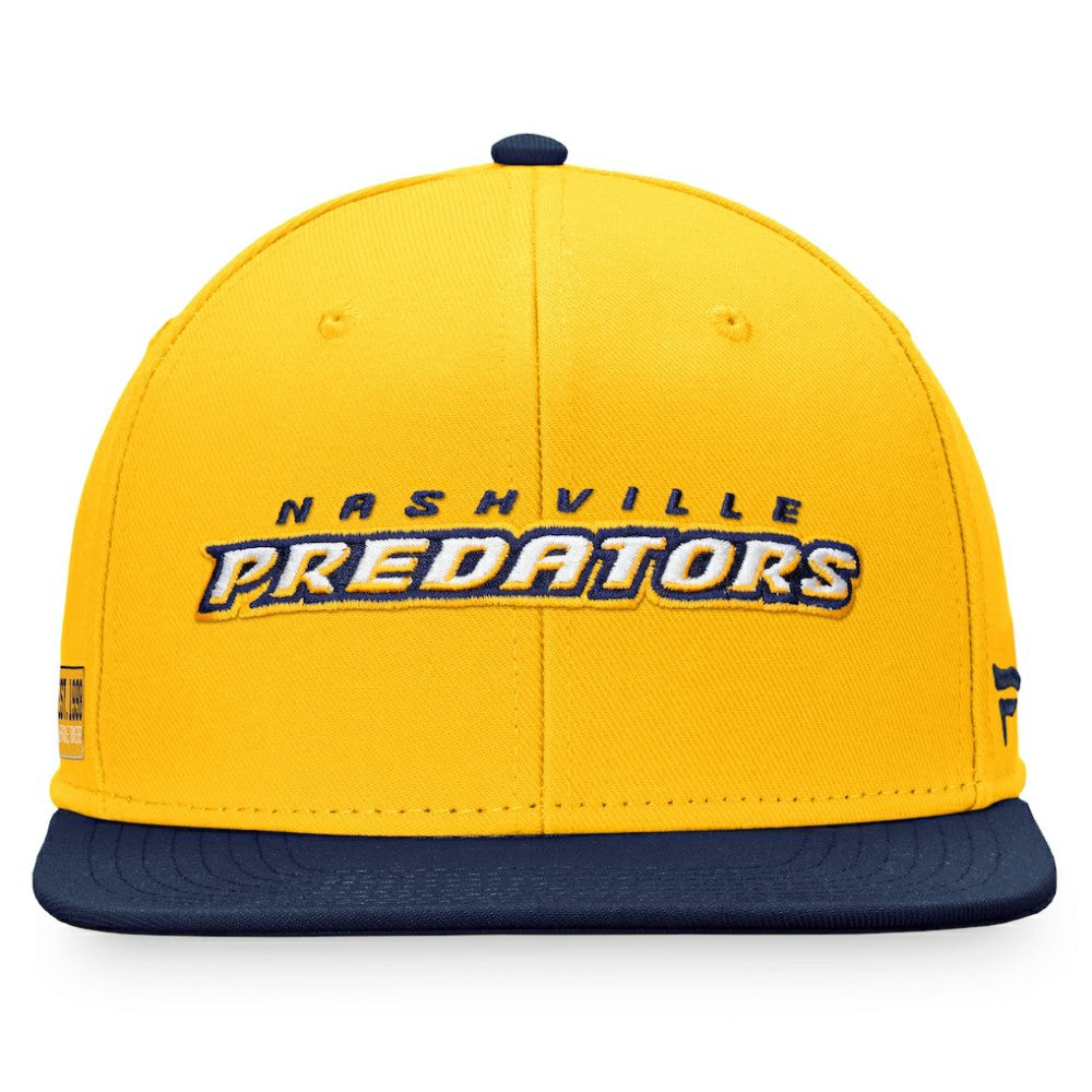 NHL Nashville Predators Fanatics Iconic Color Blocked Snapback Hat - Gold/Navy