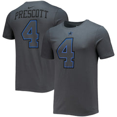 Dak Prescott Dallas Cowboys Player Name & Number T-Shirt Charcoal