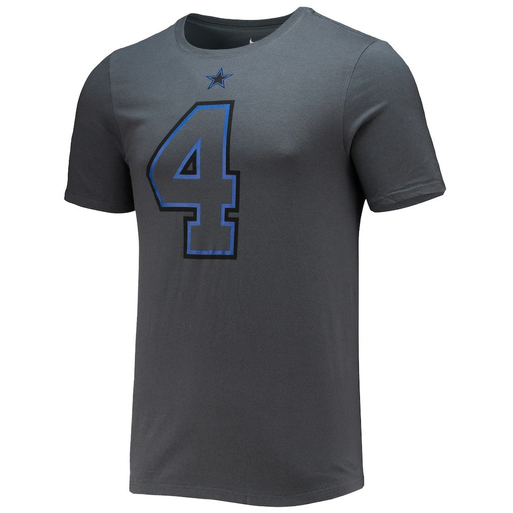 Dak Prescott Dallas Cowboys Player Name & Number T-Shirt Charcoal