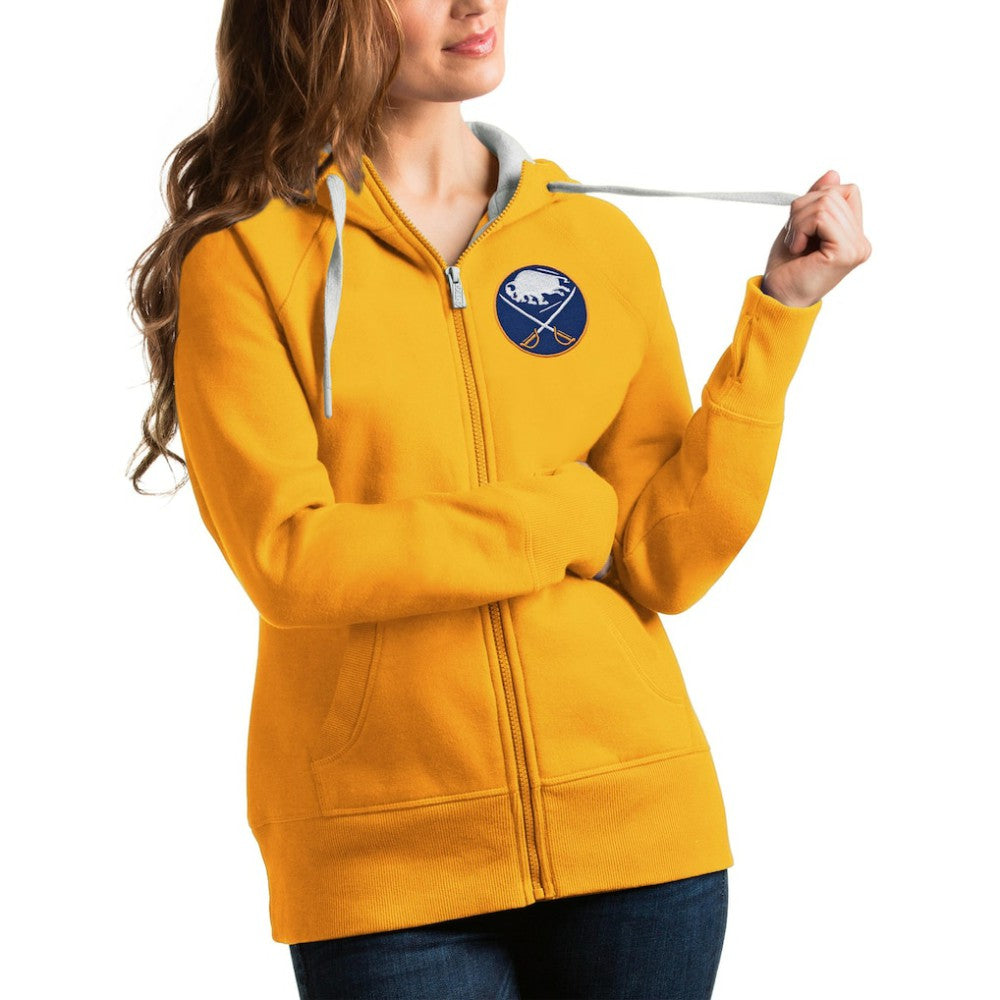 NHL Buffalo Sabres Antigua Women's Victory Full-Zip Hoodie - Gold