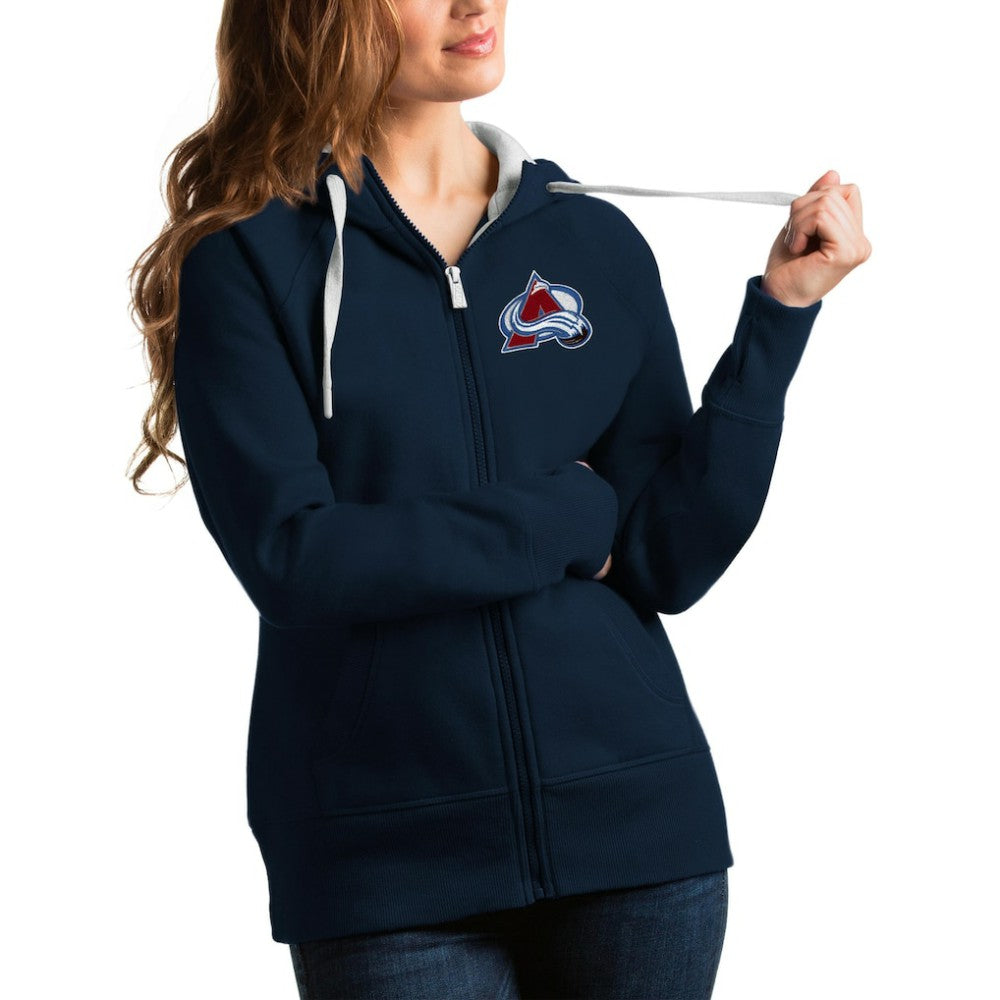 NHL Colorado Avalanche Antigua Women's Team Victory Full-Zip Hoodie - Navy
