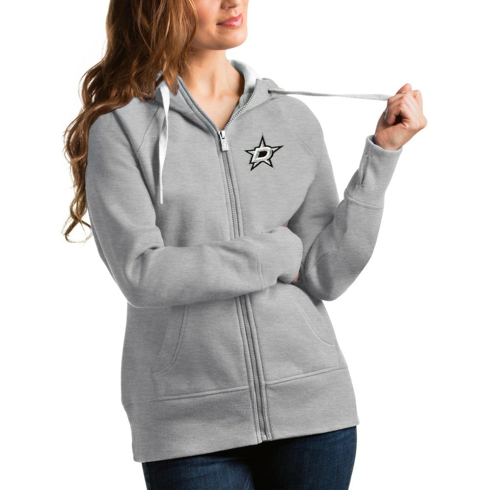 NHL Dallas Stars Antigua Women's Victory Full-Zip Hoodie - Heathered Gray
