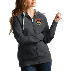 NHL Florida Panthers Antigua Women's Victory Full-Zip Hoodie - Charcoal
