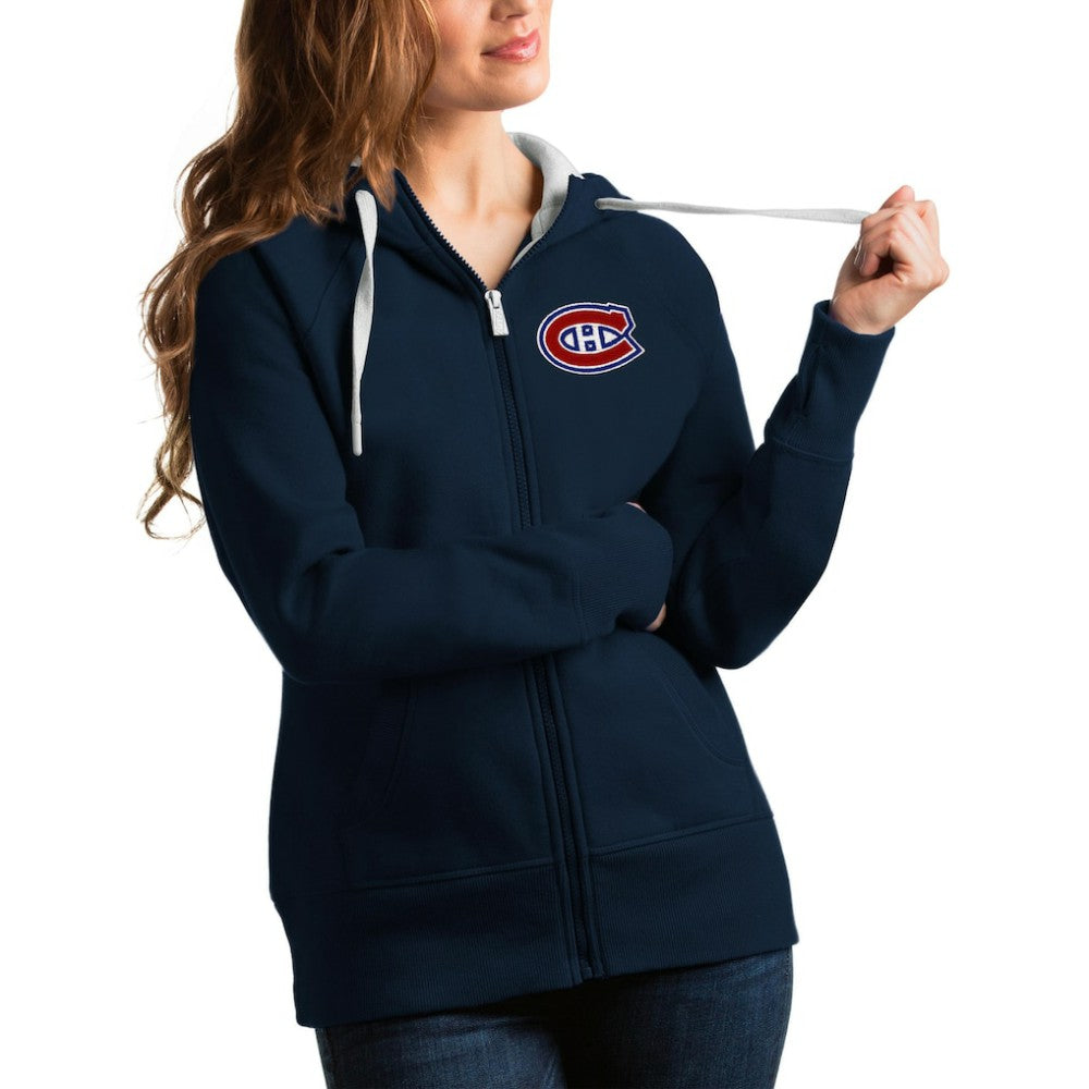 NHL Montreal Canadiens Antigua Women's Victory Full-Zip Hoodie - Navy