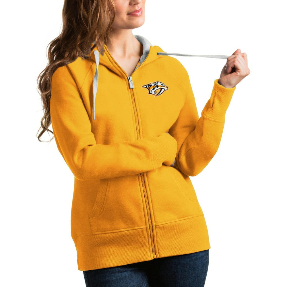 NHL Nashville Predators Antigua Women's Victory Full-Zip Hoodie - Gold