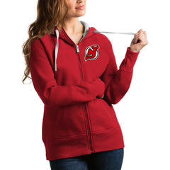 NHL New Jersey Devils Antigua Women's Team Victory Full-Zip Hoodie - Red