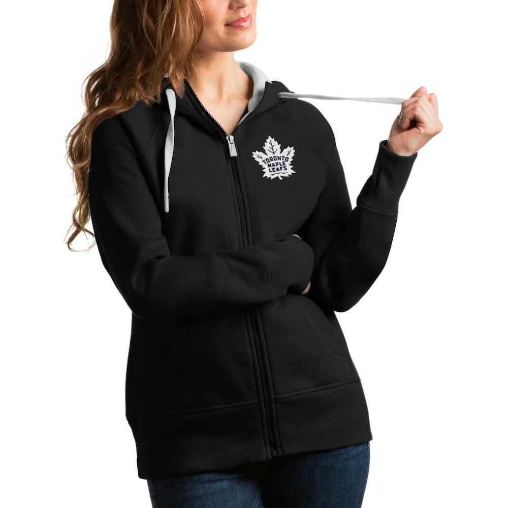 NHL Toronto Maple Leafs Antigua Women's Victory Full-Zip Hoodie - Black