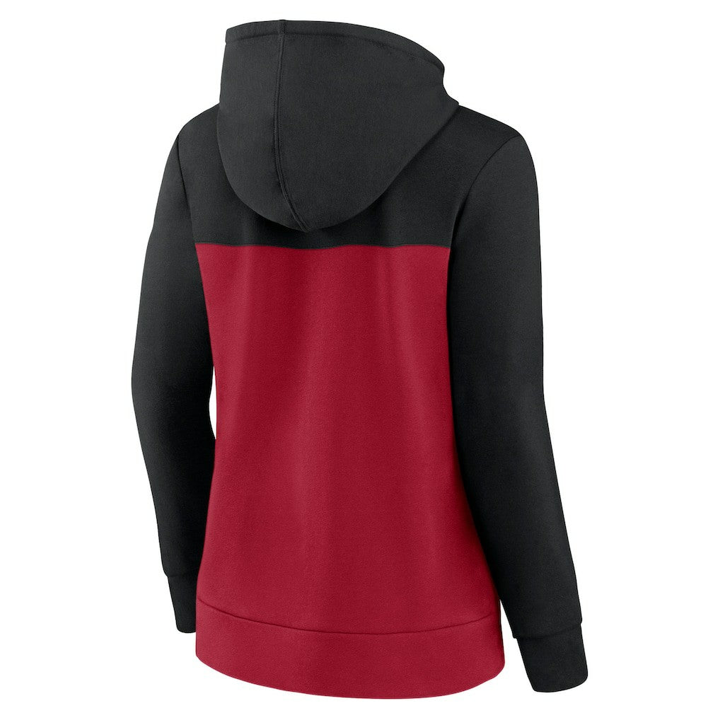 Atlanta Falcons Women's Take The Field Color Block Full-Zip Hoodie Black/Red