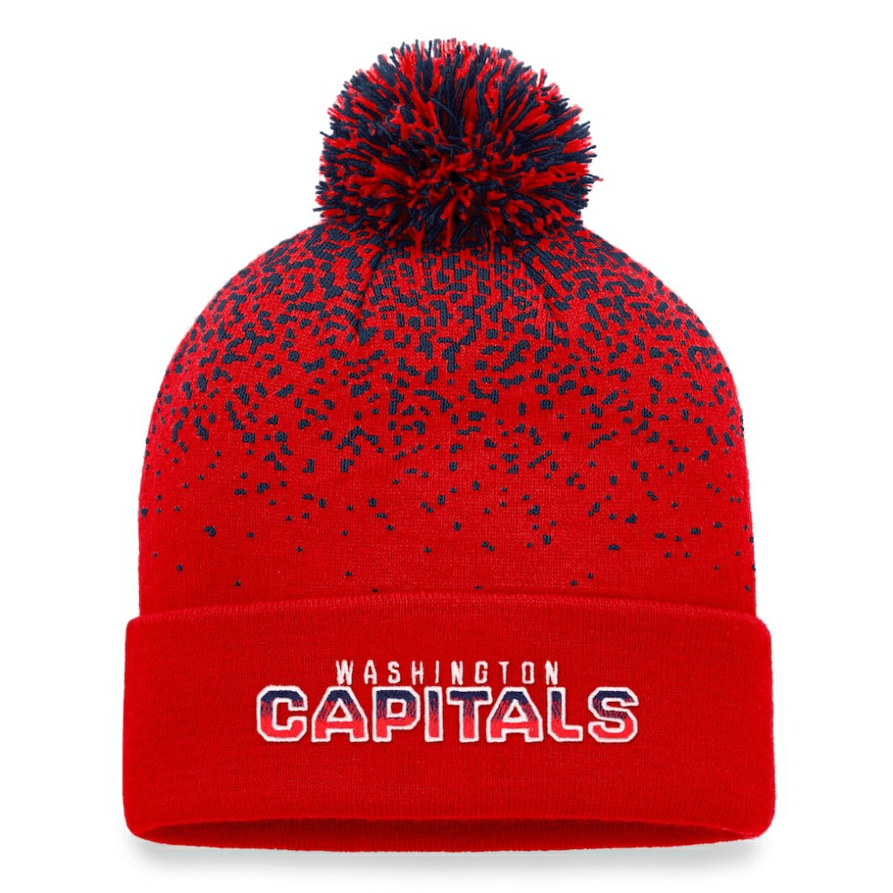 NHL Washington Capitals Fanatics Iconic Gradient Cuffed Knit Hat with Pom - Red