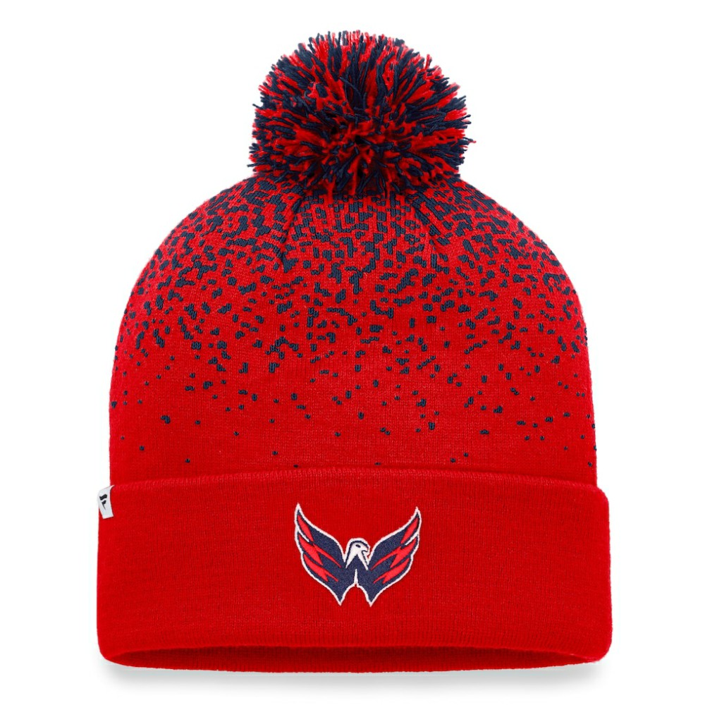 NHL Washington Capitals Fanatics Iconic Gradient Cuffed Knit Hat with Pom - Red