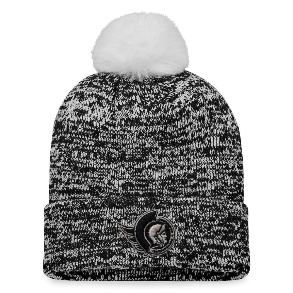 NHL Ottawa Senators Fanatics Women's Glimmer Cuffed Knit Hat with Pom - Black