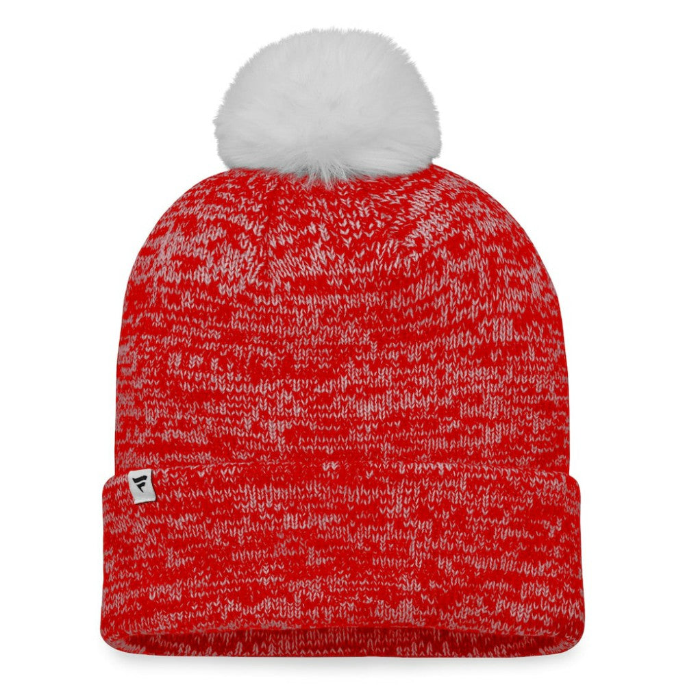 NHL Calgary Flames Fanatics Women's Glimmer Cuffed Knit Hat with Pom - Red