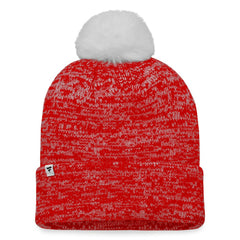 NHL Calgary Flames Fanatics Women's Glimmer Cuffed Knit Hat with Pom - Red