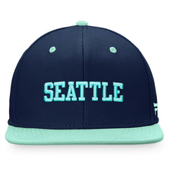 NHL Seattle Kraken Fanatics Heritage City Two-Tone Snapback Hat - Deep Sea Blue/Light Blue