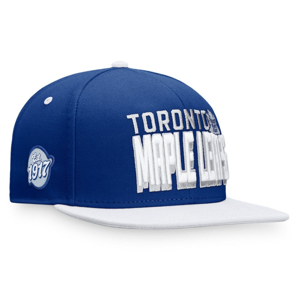 NHL Toronto Maple Leafs Fanatics Heritage Retro Two-Tone Snapback Hat - Blue/White