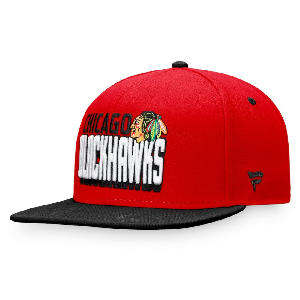 NHL Chicago Blackhawks Fanatics Heritage Retro Two-Tone Snapback Hat - Red/Black