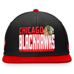 NHL Chicago Blackhawks Fanatics Heritage Retro Two-Tone Snapback Hat - Black/Red