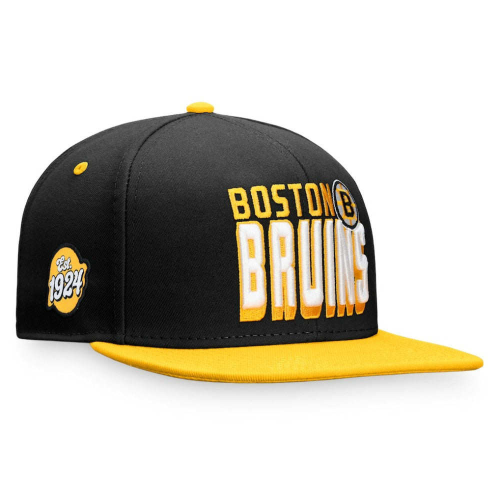 NHL Boston Bruins Fanatics Heritage Retro Two-Tone Snapback Hat - Black/Gold