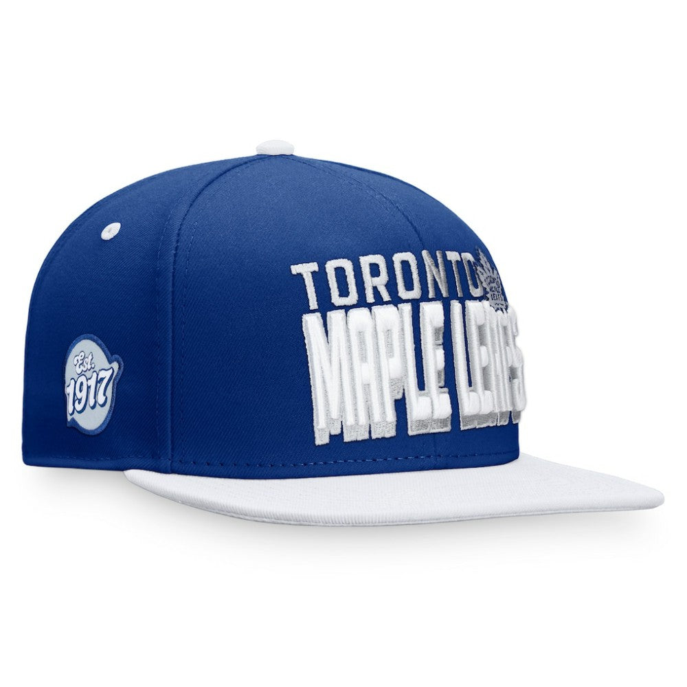 NHL Toronto Maple Leafs Fanatics Heritage Retro Two-Tone Snapback Hat - Blue/White