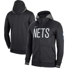 Brooklyn Nets Authentic Showtime Performance Full-Zip Hoodie Black