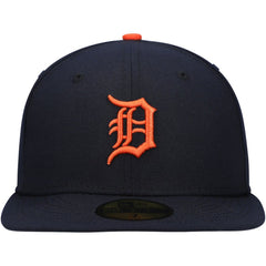 Detroit Tigers New Era Authentic Collection On-Field Road 59FIFTY Fitted Hat - Navy Hats
