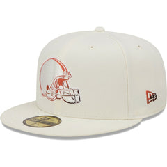 Cleveland Browns New Era Chrome Color Dim 59FIFTY Fitted Hat Cream