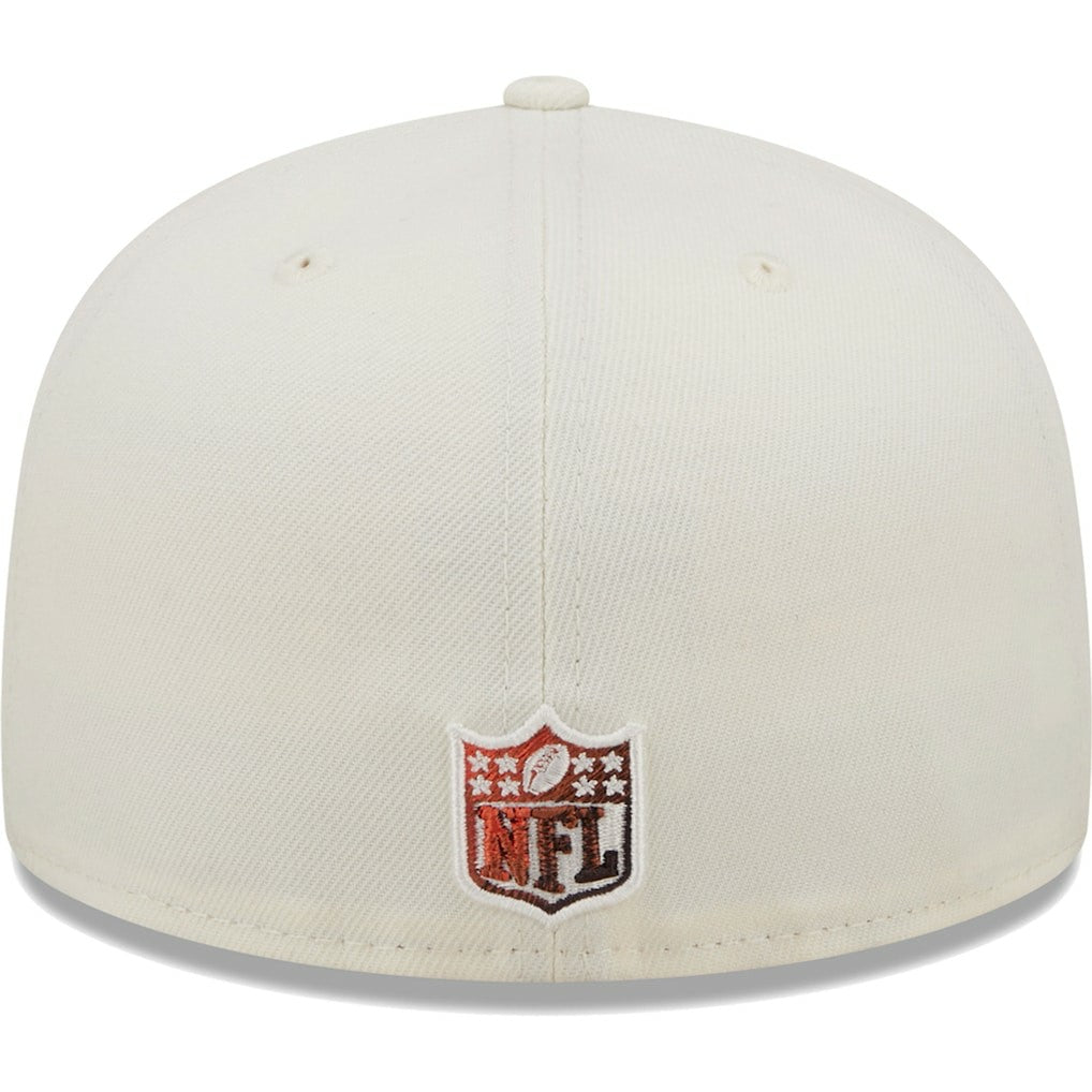 Cleveland Browns New Era Chrome Color Dim 59FIFTY Fitted Hat Cream