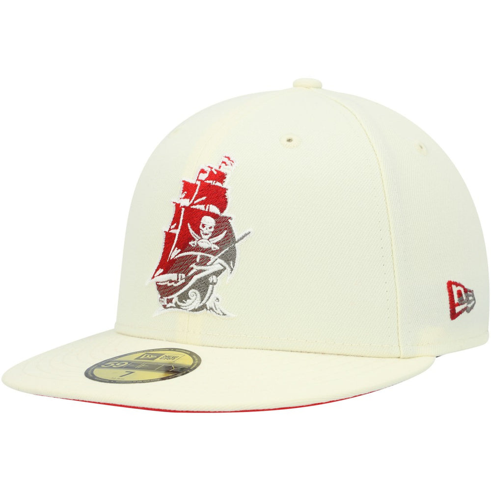 Tampa Bay Buccaneers New Era Chrome Color Dim 59FIFTY Fitted Hat Cream