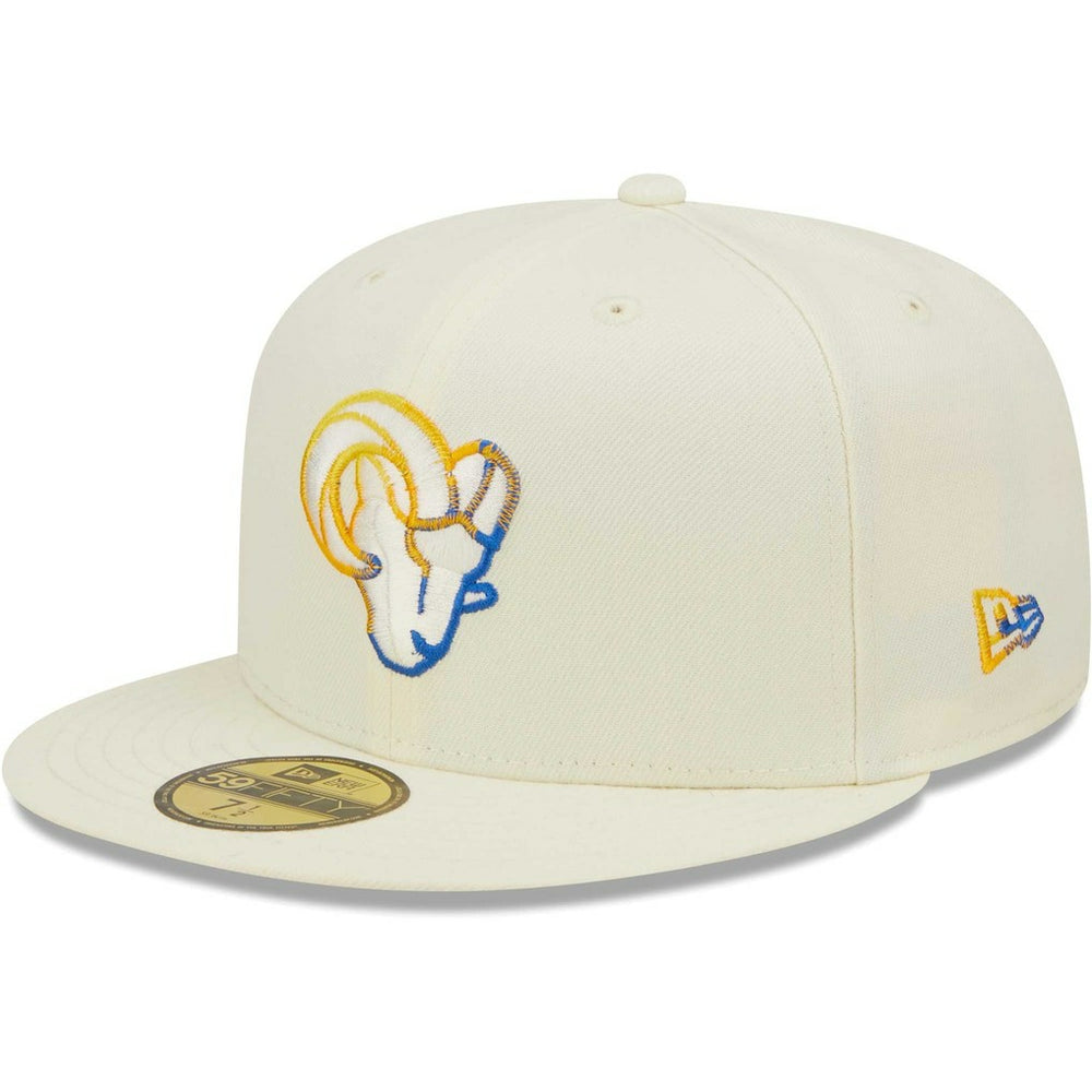 Los Angeles Rams New Era Chrome Color Dim 59FIFTY Fitted Hat Cream