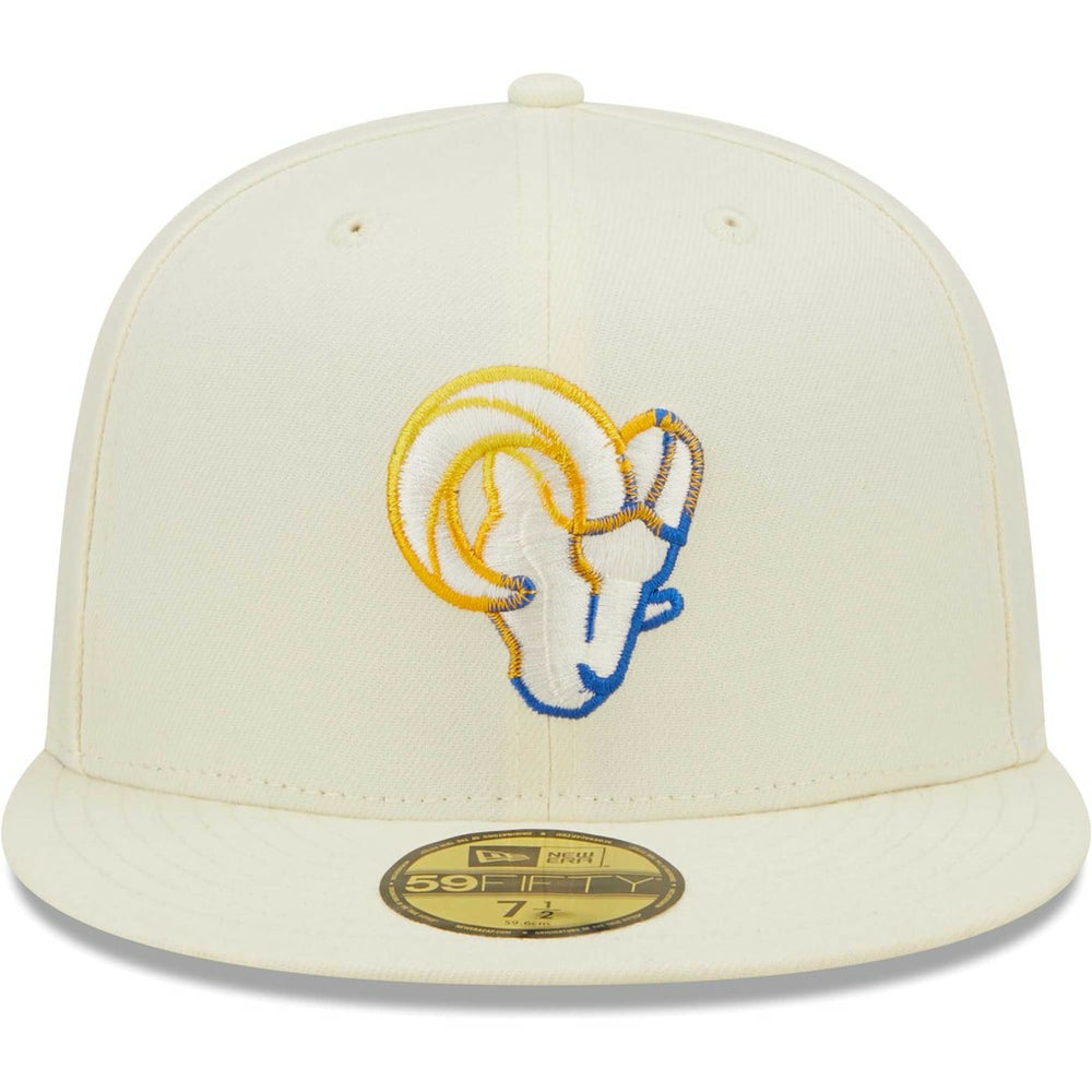 Los Angeles Rams New Era Chrome Color Dim 59FIFTY Fitted Hat Cream