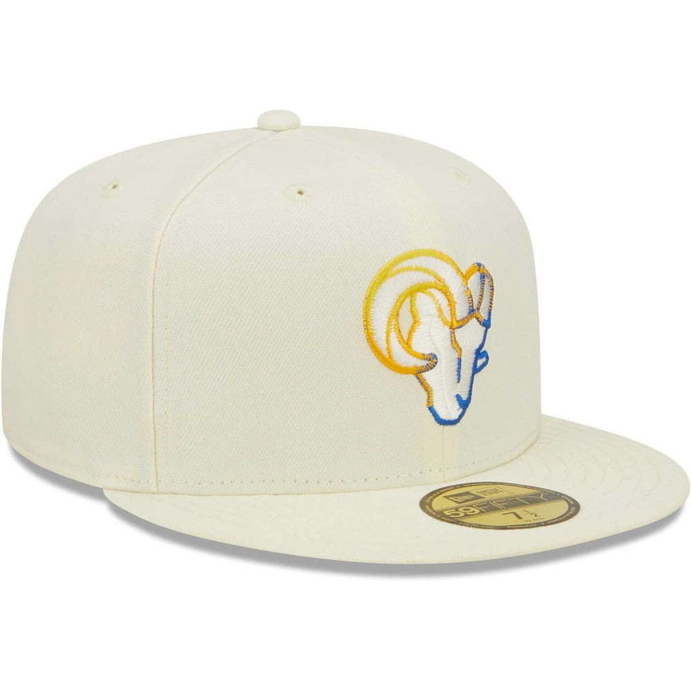 Los Angeles Rams New Era Chrome Color Dim 59FIFTY Fitted Hat Cream