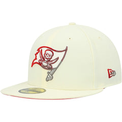 Tampa Bay Buccaneers New Era Chrome Color Dim 59FIFTY Fitted Hat Cream