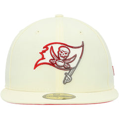 Tampa Bay Buccaneers New Era Chrome Color Dim 59FIFTY Fitted Hat Cream