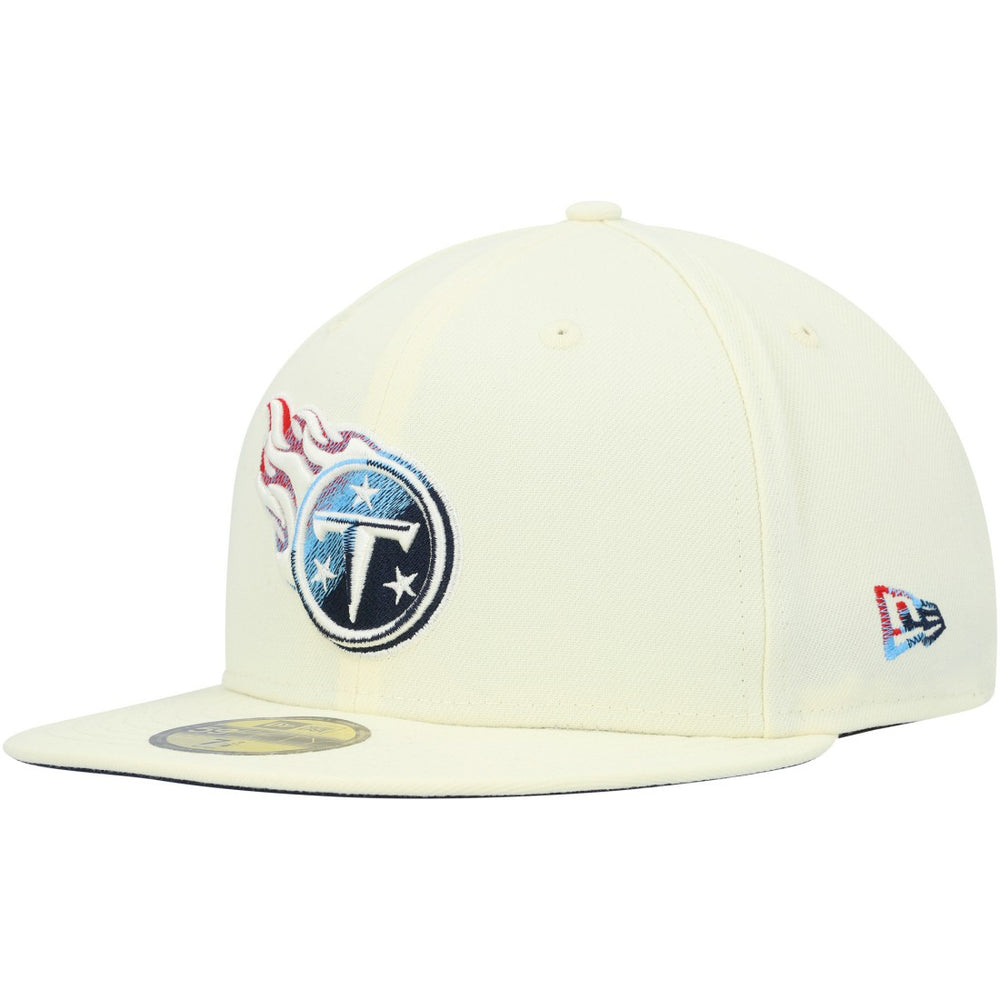 Tennessee Titans New Era Chrome Color Dim 59FIFTY Fitted Hat Cream