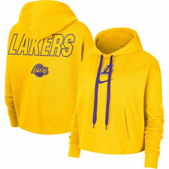 Los Angeles Lakers Women's Courtside Cropped Pullover Hoodie Gold