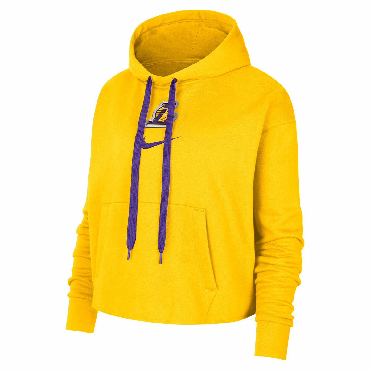 Los Angeles Lakers Women's Courtside Cropped Pullover Hoodie Gold