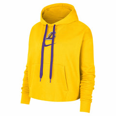 Los Angeles Lakers Women's Courtside Cropped Pullover Hoodie Gold